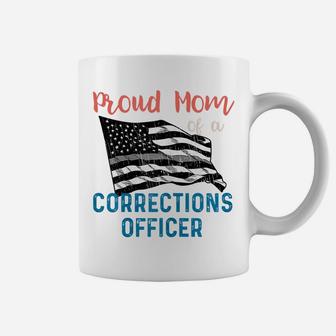 Womens Proud Mom Of A Corrections Officer Shirt Thin Silver Line Coffee Mug | Crazezy AU