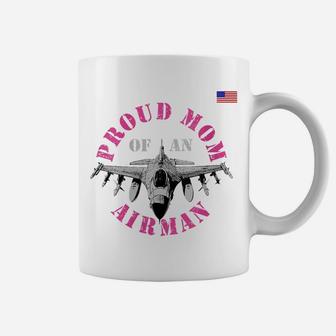 Womens Proud Mom Of An Airman Air Man Military Pilot Fighter Jet Coffee Mug | Crazezy AU