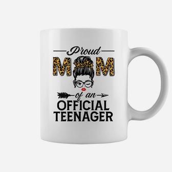 Womens Proud Mom Of Official Teenager Leopard Print 13Th Birthday Coffee Mug | Crazezy AU