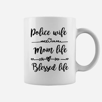 Womens Proud Police Wife Shirt - Police Wife Mom Life T Shirt Coffee Mug | Crazezy CA