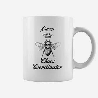 Womens Queen Chaos Coordinator Bee Design Mom Teacher Nurse & More Coffee Mug | Crazezy