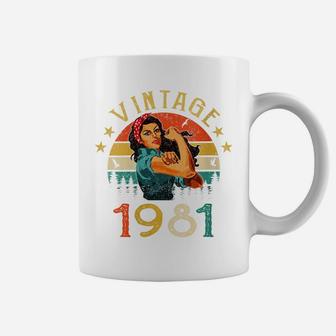 Womens Retro Vintage 1981 Made In 1981 40 Years Old 40Th Birthday Coffee Mug | Crazezy