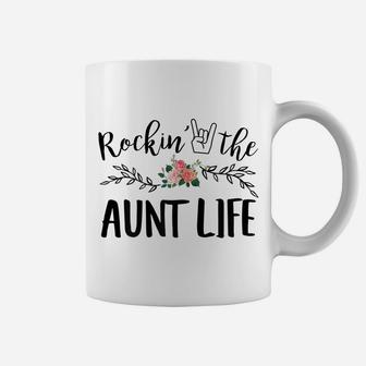 Womens Rockin' The Aunt Life Mother's Day Gift Auntie Coffee Mug | Crazezy DE