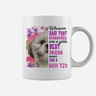 Womens Shih Tzu Are A Girls Best Friend Funny Dog Mom Shitzu Coffee Mug | Crazezy