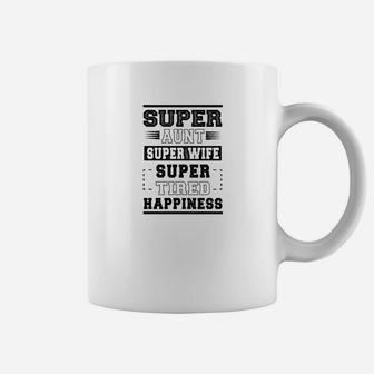 Womens Super Aunt Super Wife Super Tired Grandma Gift Coffee Mug - Thegiftio UK