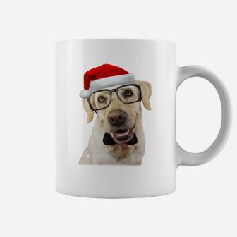 Yellow Lab Shirt Glasses Tie Santa Hat Funny Christmas Gift Sweatshirt Coffee Mug | Crazezy