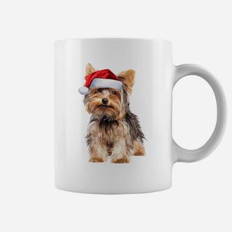 Yorkshire Terrier Santa Hat Cute Yorkie Puppy Christmas Gift Sweatshirt Coffee Mug | Crazezy