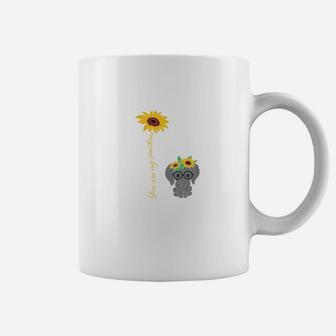 You Are My Sunshine Hippie Sunflower Elephant Coffee Mug - Thegiftio UK