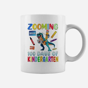Zooming Into 100 Days Of Kindergarten Virtual School Boy Kid Coffee Mug | Crazezy AU