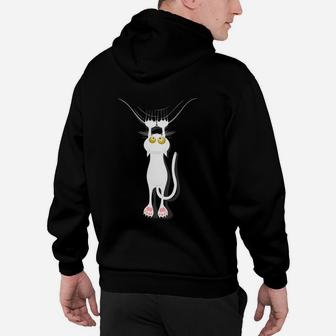 Cool Cat Design Herren Hoodie – Lustiges Katzenmotiv, Schwarz - Seseable