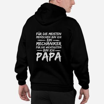 Mechaniker Papa Schwarzes Hoodie, Lustiger Spruch für Väter - Seseable