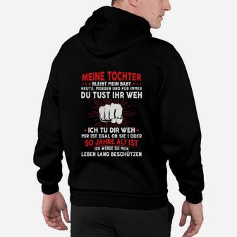 Schwarzes Hoodie Meine Tochter, Für immer mein Baby, Schutzversprechen - Seseable