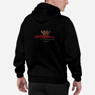 Schwarzes Hoodie mit wirSiegen.de Logo, Siegerland-Portal Design - Seseable