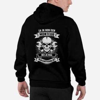 Totenkopf und Mechaniker Motiv Herren Hoodie - Schwarz - Seseable
