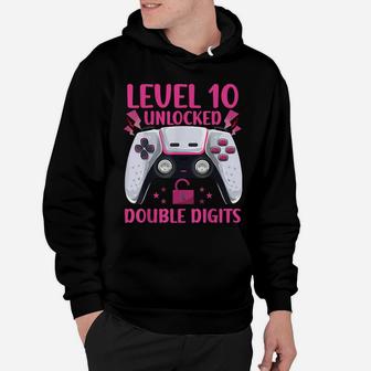 10 Yrs Old Double Digits Birthday Decorations Girl 10 Gamer Hoodie | Crazezy UK
