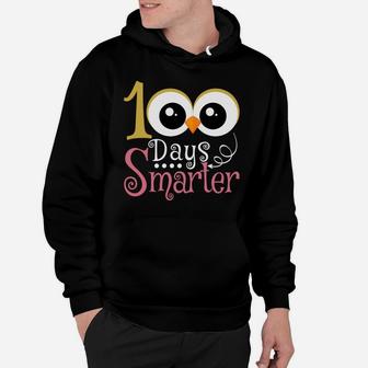 100 Days Smarter Owl Kids Girls Teachers 100Th Day Of School Sweatshirt Hoodie | Crazezy