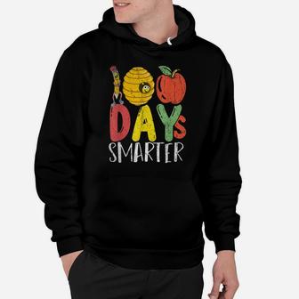 100 Days Smarter Pencil Bee Apple Student 100 Days Of School Hoodie | Crazezy DE