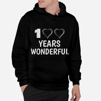 100 Years Wonderful Happy 100Th Birthday Gift Hoodie | Crazezy CA