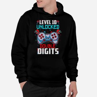 10Th Birthday For Boys Double Digits 10 Year Old Gifts Gamer Hoodie | Crazezy UK