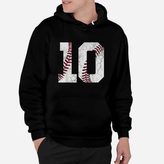 10Th Birthday Gift Baseball Boys Kids Ten Number 10 Tenth Hoodie | Crazezy AU