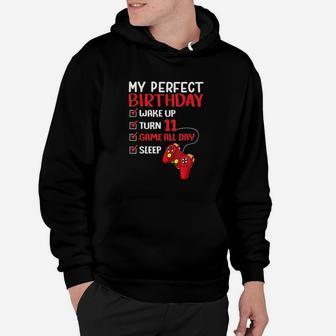 11Th Perfect Birthday Gaming 11 Years Old Hoodie | Crazezy