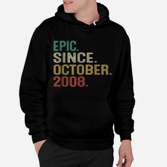 13 Years Old Vintage Epic Since October 2008 13Th Birthday Hoodie | Crazezy AU