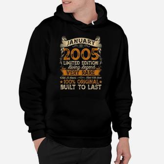 16Th Birthday Gift 16 Years Old Retro Vintage January 2005 Hoodie | Crazezy