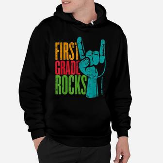 1St First Grade Rocks Back To School Gift For Teacher Pupil Hoodie | Crazezy AU