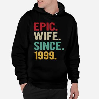 22Nd Wedding Anniversary Gifts For Her Epic Wife Since 1999 Hoodie | Crazezy