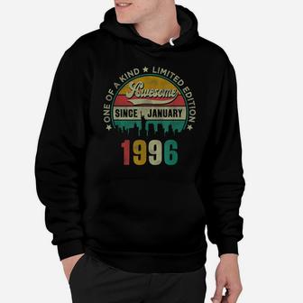 25 Years Old Vintage January 1996 25Th Birthday Gift Hoodie | Crazezy AU