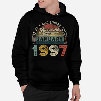 25Th Birthday Decorations January 1997 Men Women 25 Yrs Old Hoodie | Crazezy
