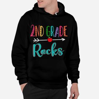 2Nd Grade Rocks Teacher Back To School Hoodie | Crazezy