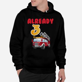 3 Years Old Birthday Boy Idea - I Am Already 3 Fire Sweatshirt Hoodie | Crazezy DE