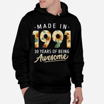 30 Years Old Girl Gifts 30Th Birthday Made Born 1991 Women Hoodie | Crazezy CA