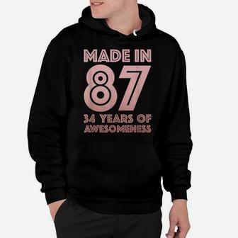 34Th Birthday Gifts Man Woman 34 Year Old Son Daughter 1987 Hoodie | Crazezy CA