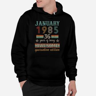 36Th Birthday Gift 36 Years Old Retro Vintage January 1985 Hoodie | Crazezy AU