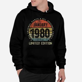 40Th Birthday Anniversary Gift For Her - Born January 1980 Hoodie | Crazezy AU