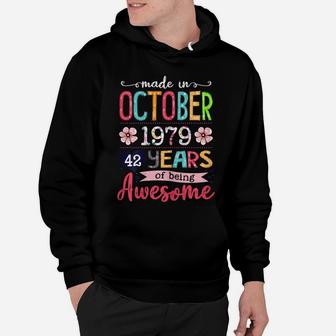 42 Years Old Floral Awesome Since October 1979 42Nd Birthday Hoodie | Crazezy UK