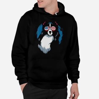 4Th Of July Border Collie Dog American Flag Patriotic Hoodie - Monsterry