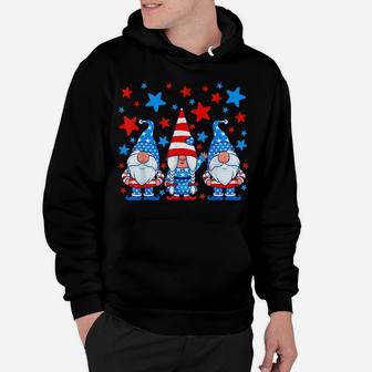 4Th Of July Gnomes Patriotic American Flag Cute Gnome Women Hoodie | Crazezy UK