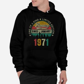 50 Years Old Vintage January 1971 50Th Birthday Gift Hoodie | Crazezy