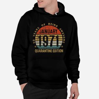 50Th Birthday Gift 50 Years Old Retro Vintage January 1971 Hoodie | Crazezy