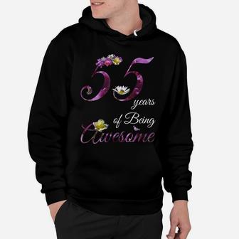 55 Year Old Shirt Awesome Floral 1964 55Th Birthday Gift Hoodie | Crazezy CA
