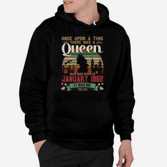 58 Year Old Birthday Girls 58Th Birthday Queen January 1962 Hoodie | Crazezy