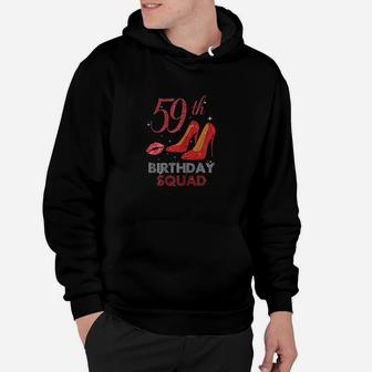 59Th Birthday Squad Stepping Into 59 Red Shoes Hoodie | Crazezy
