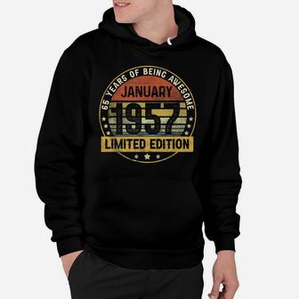 65Th Birthday Gift 65 Years Old Awesome Since January 1957 Hoodie | Crazezy UK