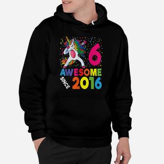 6Th Birthday Dabbing Unicorn Party Gift 6 Years Old Girl Hoodie | Crazezy