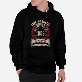 70. Geburtstag Hoodie Fabelhafte Frau - Jahrgang 1959 Schwarz - Seseable