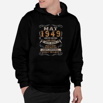 72Nd Birthday Gift 72 Years Old Retro Vintage May 1949 Hoodie | Crazezy CA
