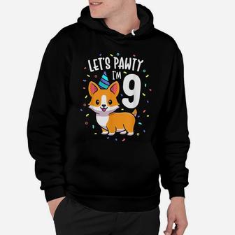 9 Years Old Corgi Dog Lover 9Th Birthday Party Outfit Kid Hoodie | Crazezy UK